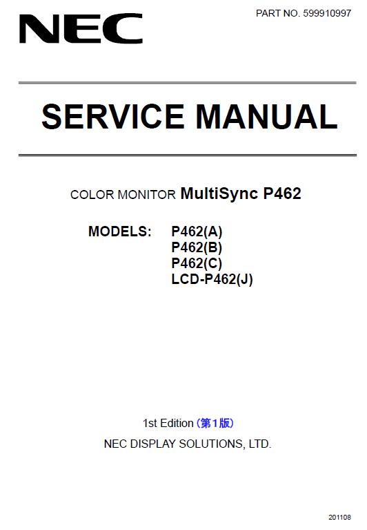 NEC MultiSync P462 Service Manual