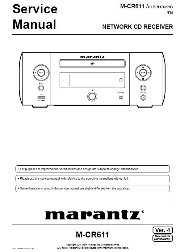 Marantz M-CR611 Service Manual