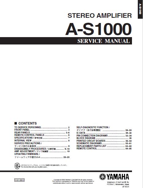 Yamaha A-S1000 Service Manual