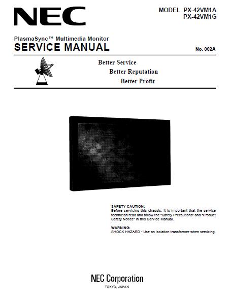 NEC PX-42VM1 Service Manual