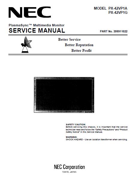 NEC PX-42VP1A/PX-42VP1G Service Manual