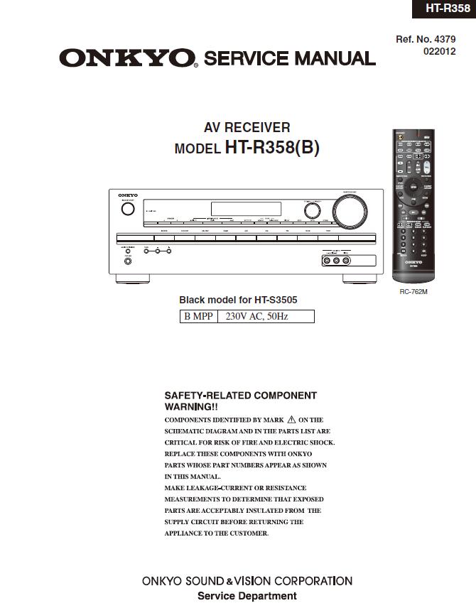 Onkyo HT-R358 Service Manual