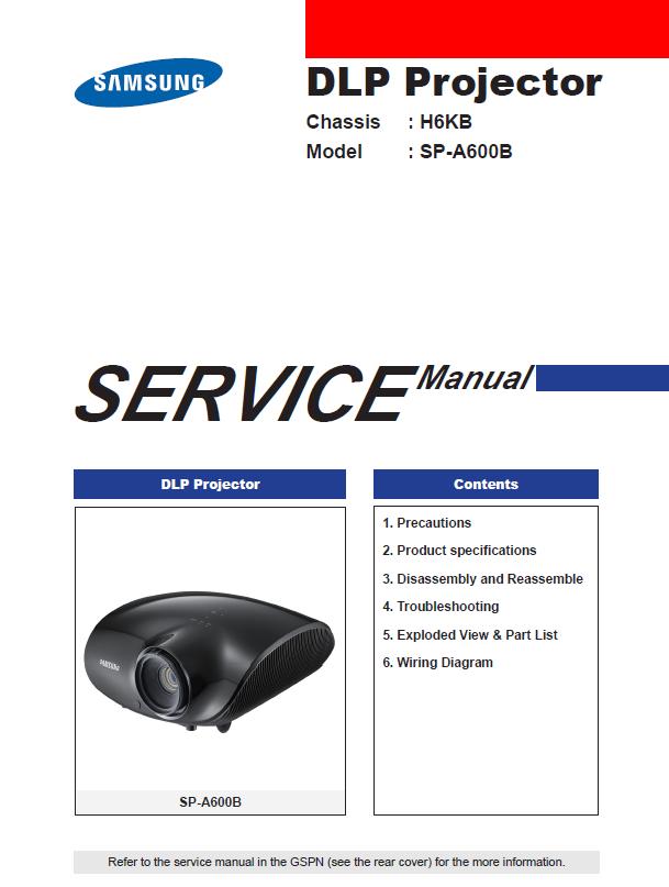 Samsung SP-A600B Service Manual