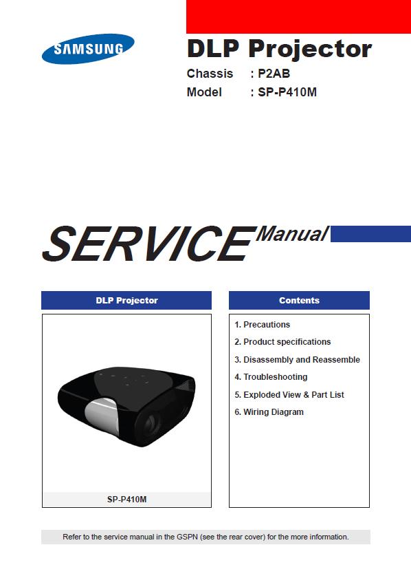 Samsung SP-P410M Service Manual