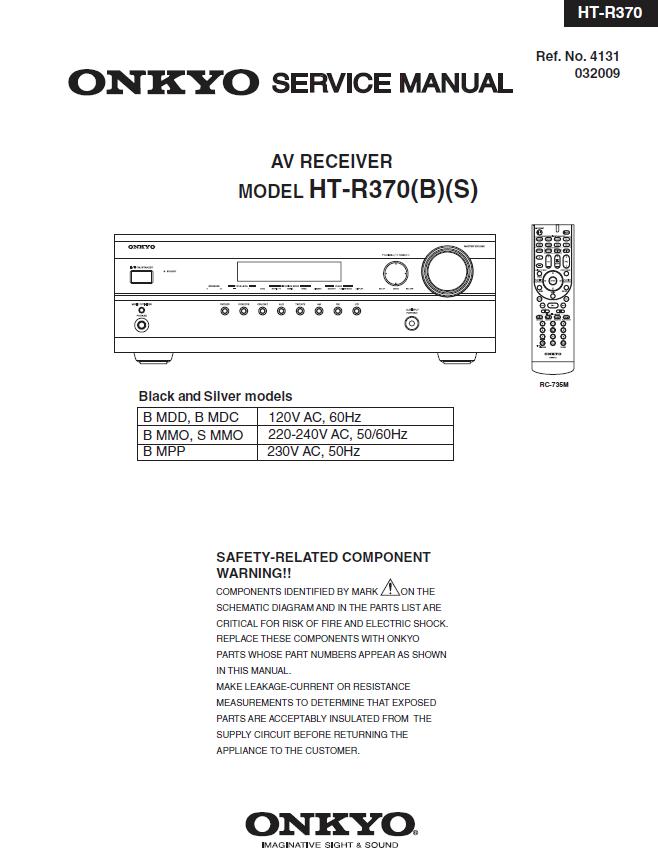 Onkyo HT-R370 Service Manual