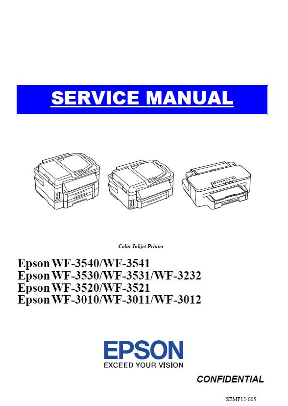 Epson WF-3010/3011/3012/3520/3521/3530/3531/3232/3540/3541 Service Manual
