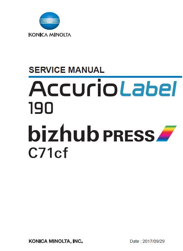 Konica Minolta Accurio Label 190/BIZHUB C71cf Service Manual
