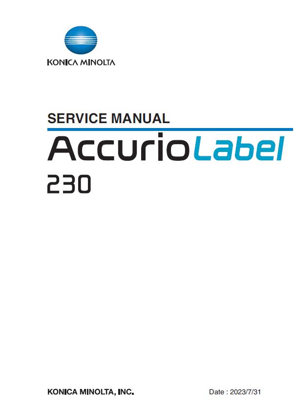 Konica Minolta Accurio Label 230 Service Manual
