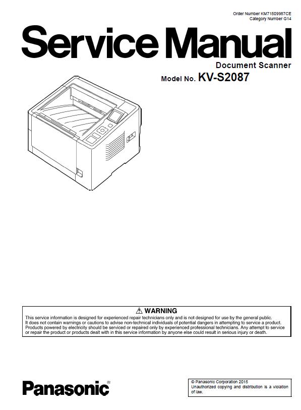 Panasonic KV-S2087 Service Manual