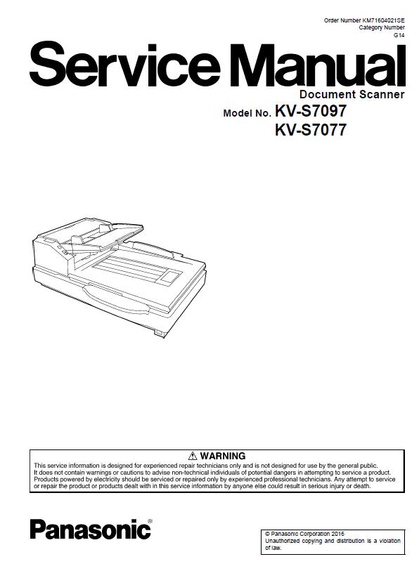 Panasonic KV-S7077/KV-S7097 Service Manual