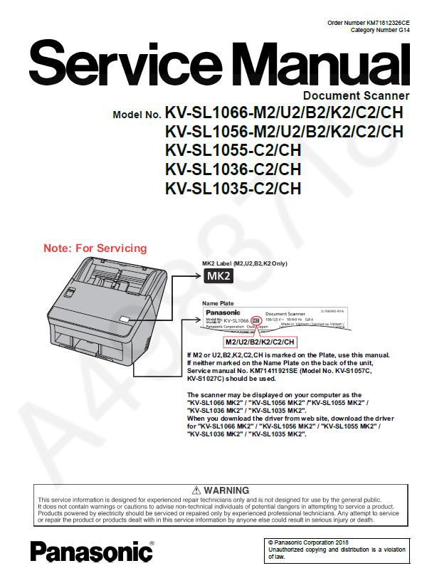 Panasonic KV-SL1035/KV-SL1036/KV-SL1055/-C2/KV-SL1056/KV-SL1066-M2/U2/B2/K2/C2/CH Service Manual