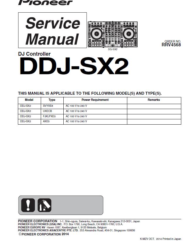 Pioneer DDJ-SX2 Service Manual