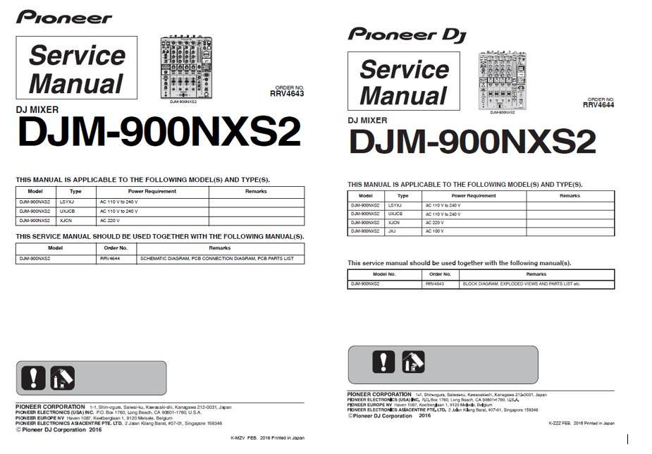 Pioneer DJM-900NXS2 Service Manual