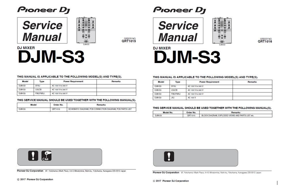Pioneer DJM-S3 Service Manual