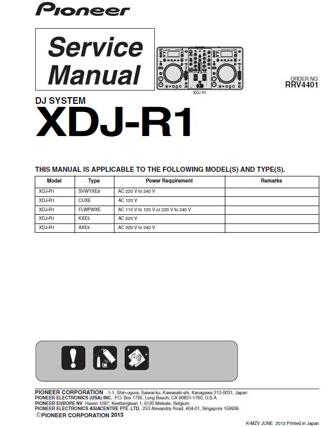 Pioneer XDJ-R1 Service Manual