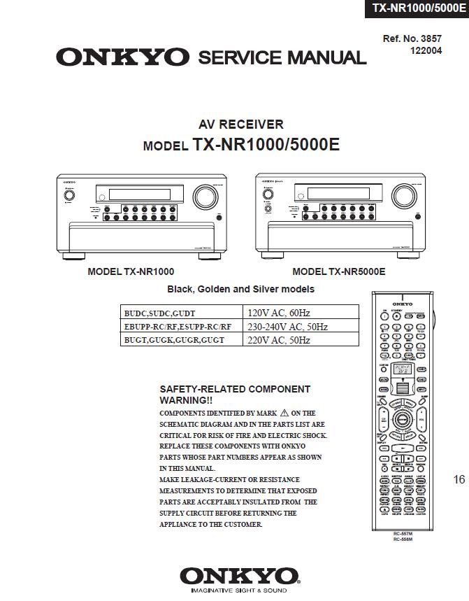 Onkyo TX-NR1000/5000E Service Manual