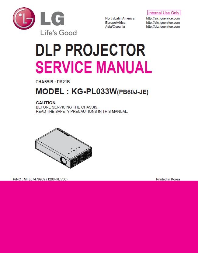LG KG-PL033W Service Manual