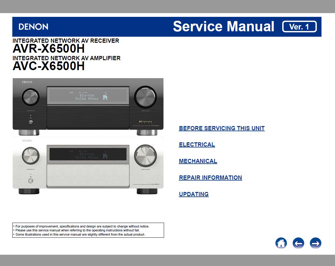Denon AVR-X6500H/AVC-X6500H Service Manual