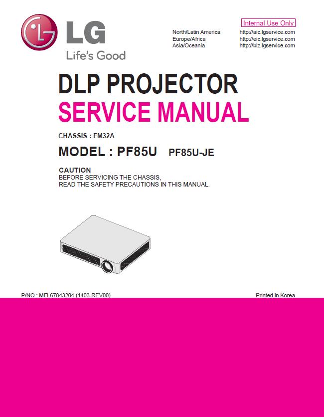 LG PF85U Service Manual