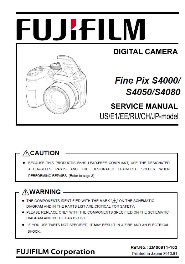 FujiFilm FinePix S4000/S4050/S4080 Service Manual