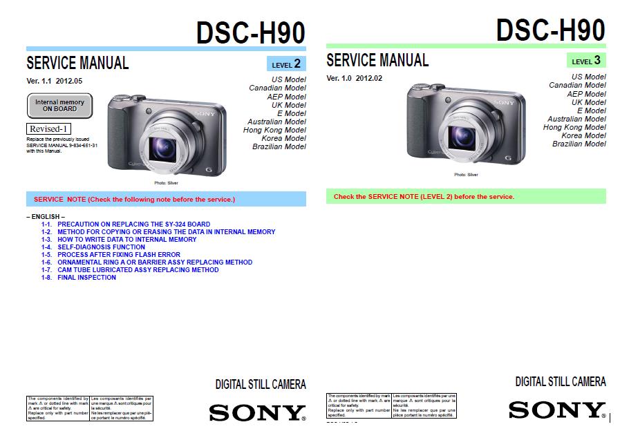 Sony DSC-H90 Service Manual
