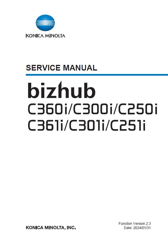 Konica Minolta BIZHUB C250i/C251i/C300i/C301i/C360i/C361i Service Manual