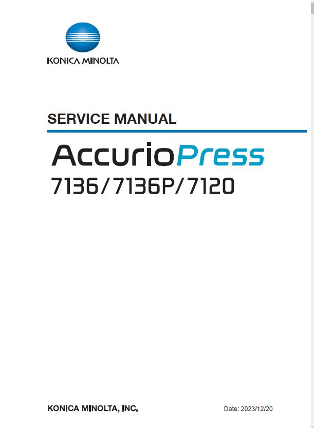 Konica Minolta AccurioPress 7120/AccurioPress 7136/7136P Service Manual