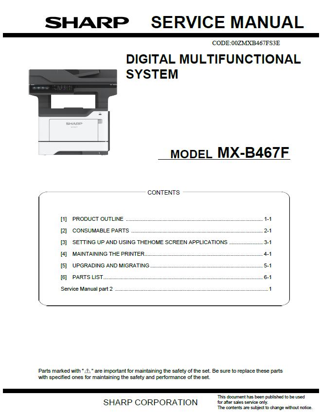 Sharp MX-B467F Service Manual
