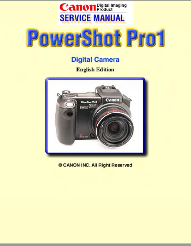 Canon PowerShot Pro1 Service Manual