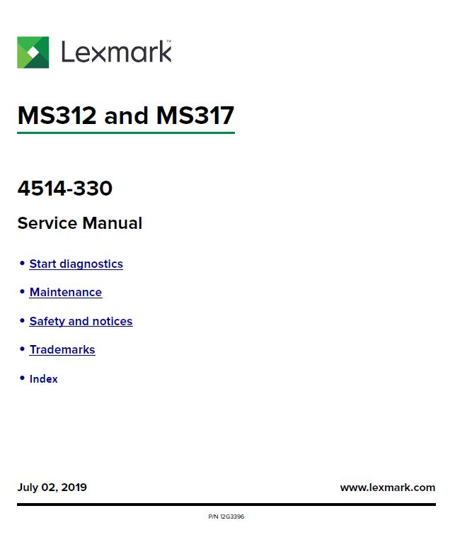 Lexmark MS312/MS317 Service Manual