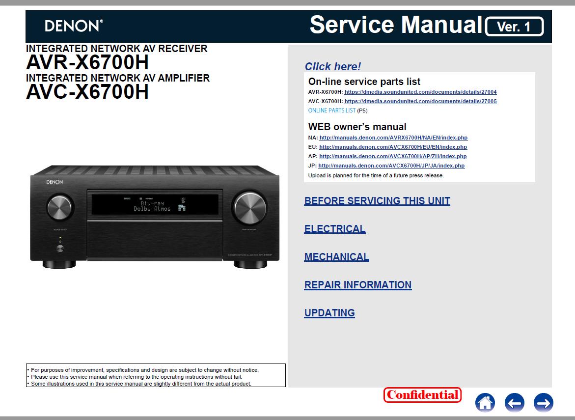 Denon AVR-X6700H/AVC-X6700H Service Manual