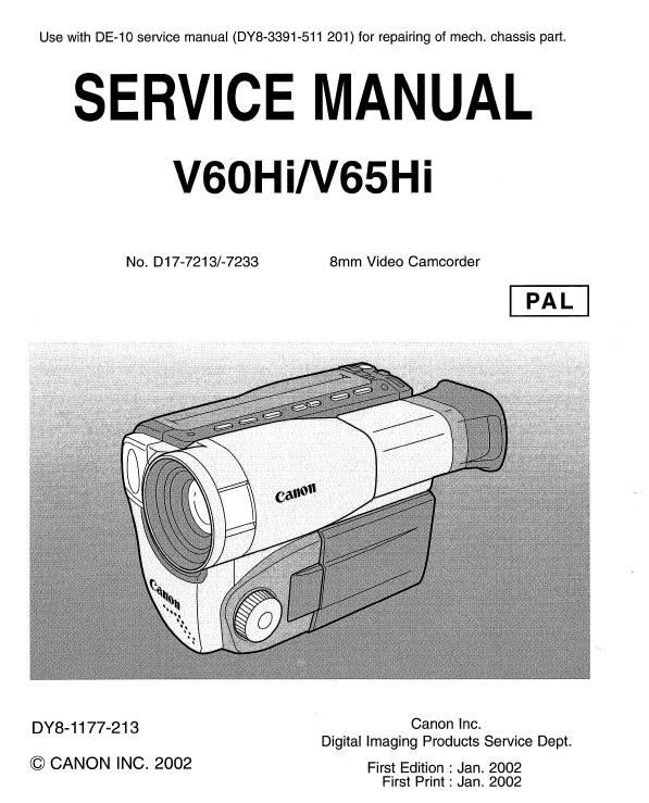 Canon V60Hi/V65Hi Service Manual
