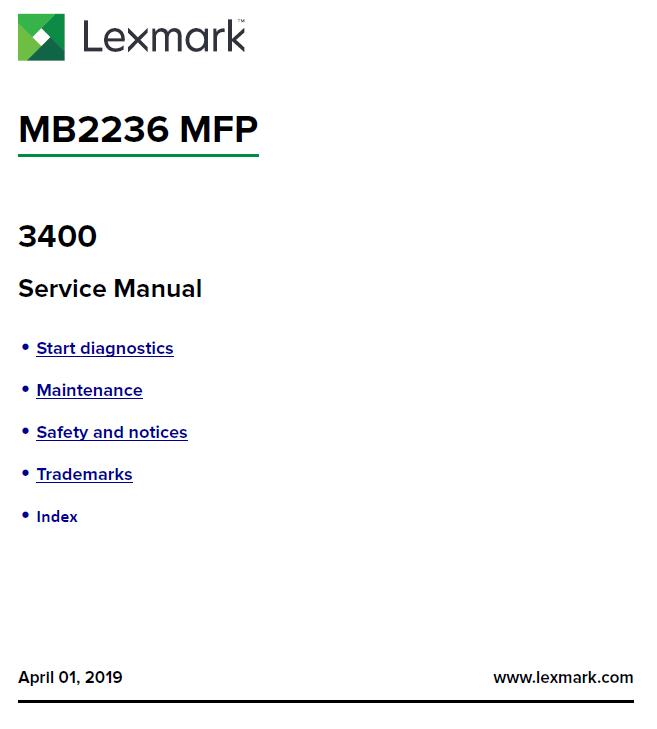Lexmark MB2236adw MFP Service Manual