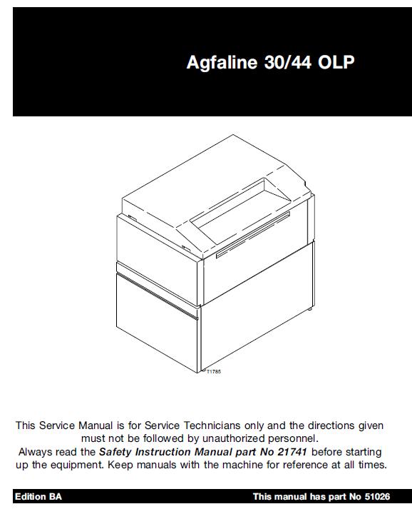 Agfa Agfaline 30/44 OLP Service Manual