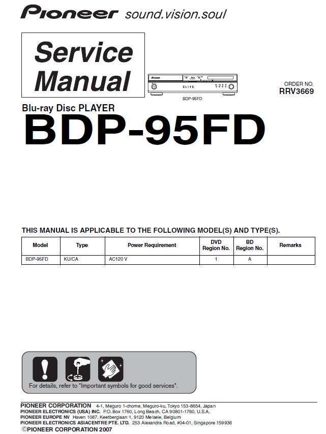 Pioneer BDP-95FD Service Manual