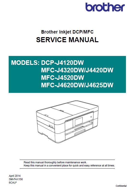 Brother MFC-J4320DW/J4420DW/J4520DW/J4620DW/J4625DW/DCP-J4120DW Service Manual