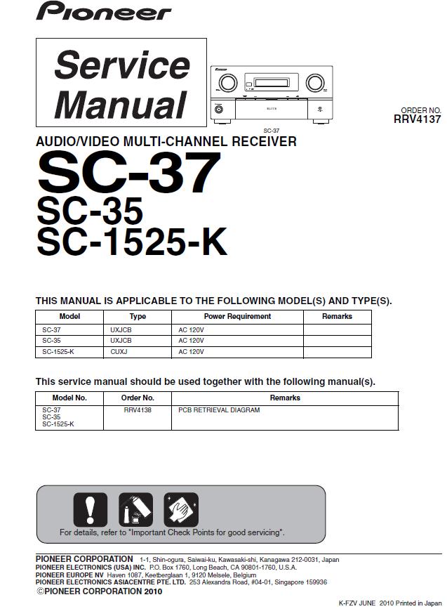 Pioneer SC-35/SC-37/SC-1525/SC-LX73/SC-LX83 Service Manual