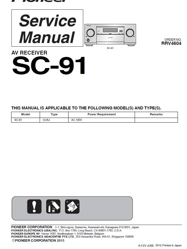 Pioneer SC-91 Service Manual :: Pioneer SC-series AV Receivers Service