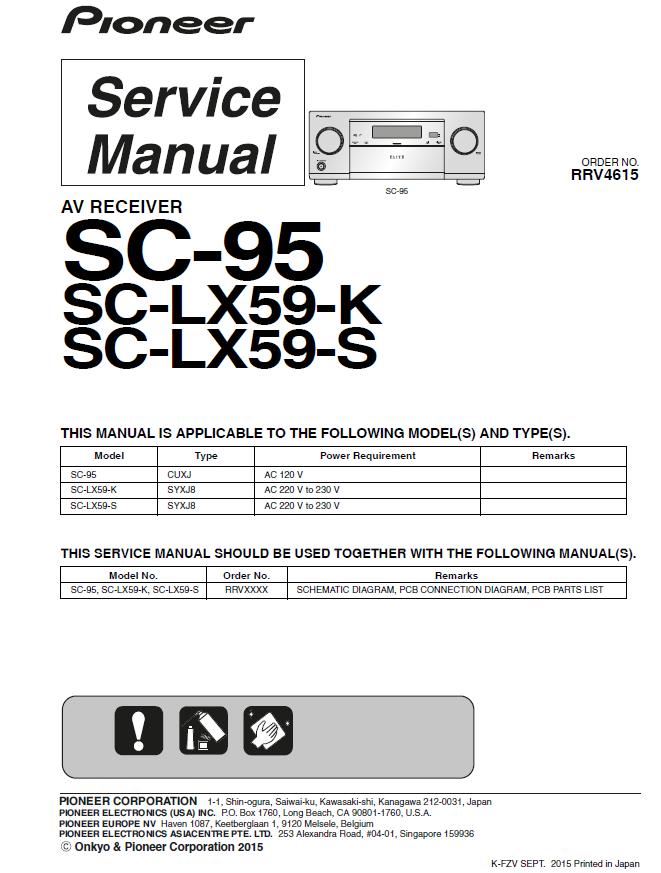 Pioneer SC-95/SC-LX59 Service Manual
