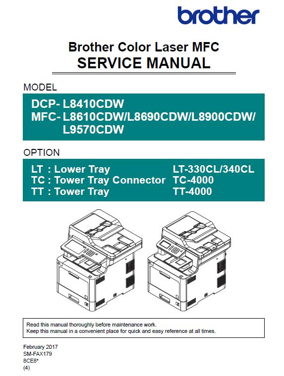 Brother MFC-L8610/8690/8900/9570/DCP-L8410 Service Manual