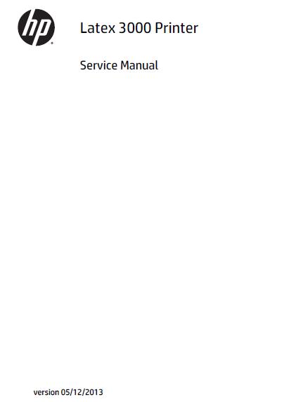 HP Latex 3000 Service Manual