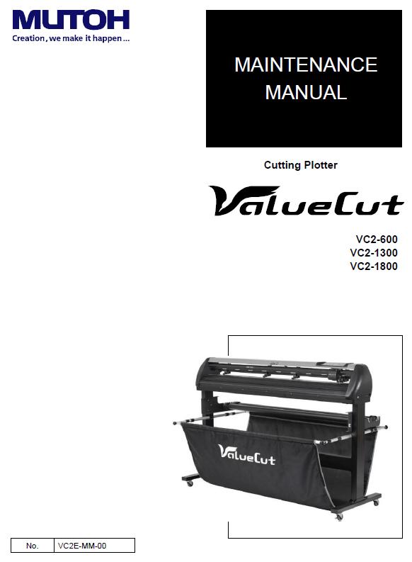 Mutoh VC2-600/VC2-1300/VC2-1800 Service (Maintenance) Manual