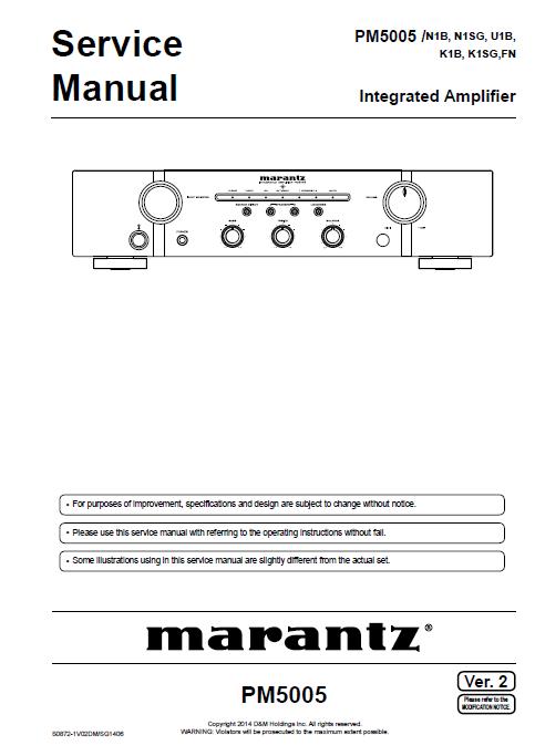 Marantz PM5005 Service Manual