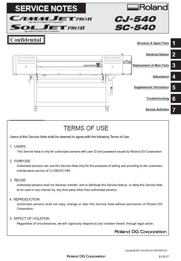 Roland CJ-540/SC-540 Service Manual