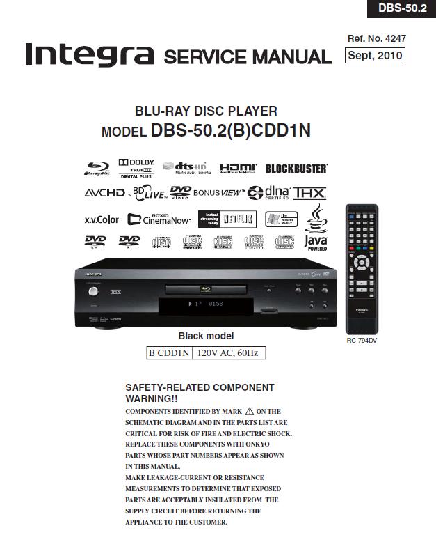 Integra DBS-50.2 Service Manual