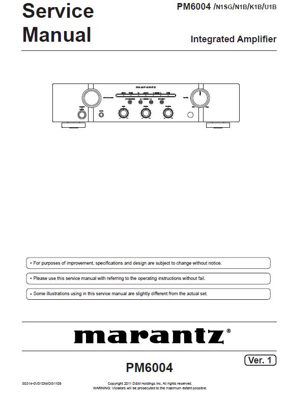 Marantz PM6004 Service Manual