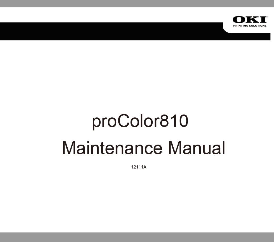 Oki proColor C810 Maintenance (Service) Manual