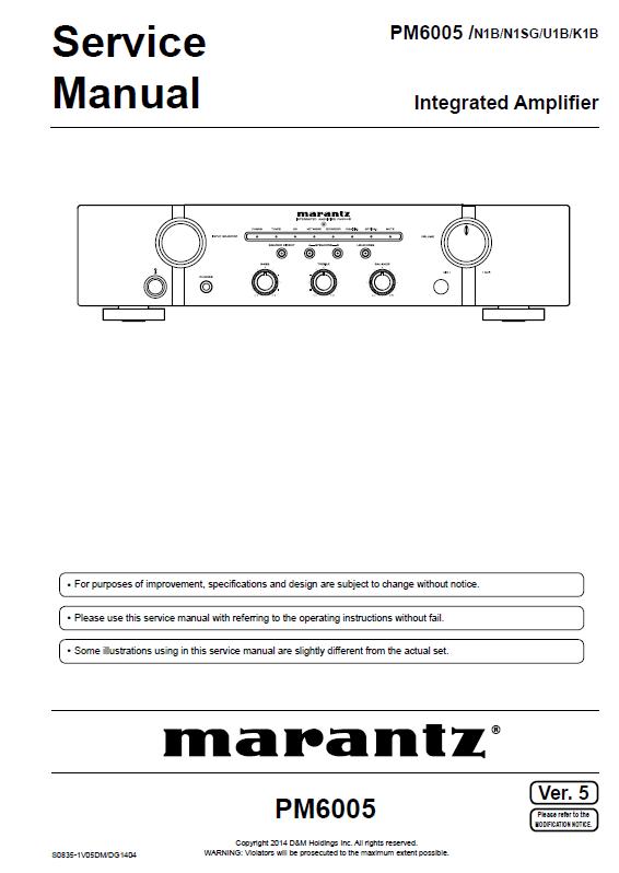 Marantz PM6005 Service Manual