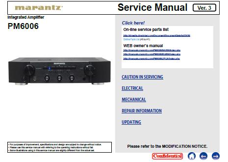 Marantz PM6006 Service Manual