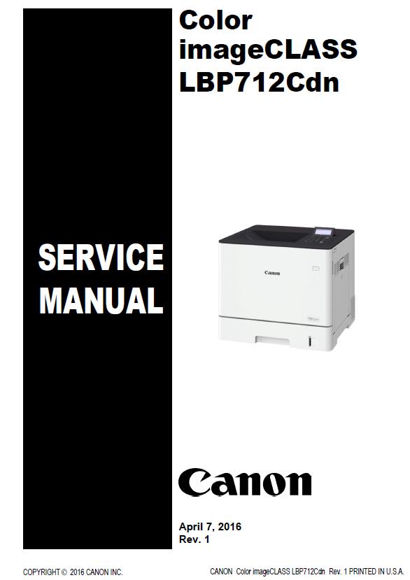 CANON Color imageCLASS LBP712Cdn Service Manual